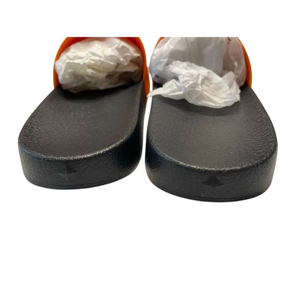 NIB MCM Mens US 10 Persimmon Orange Visetos Monogram Print Vamp Slide Sandals - Picture 9 of 16